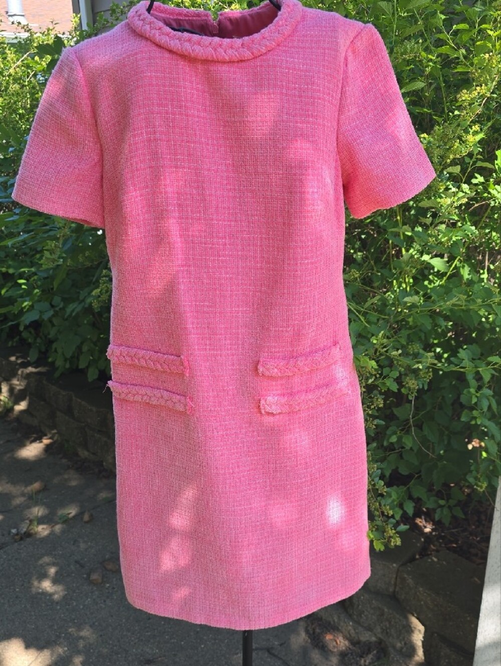 Eliza J Pink Short-Sleeve Midi Shift Dress